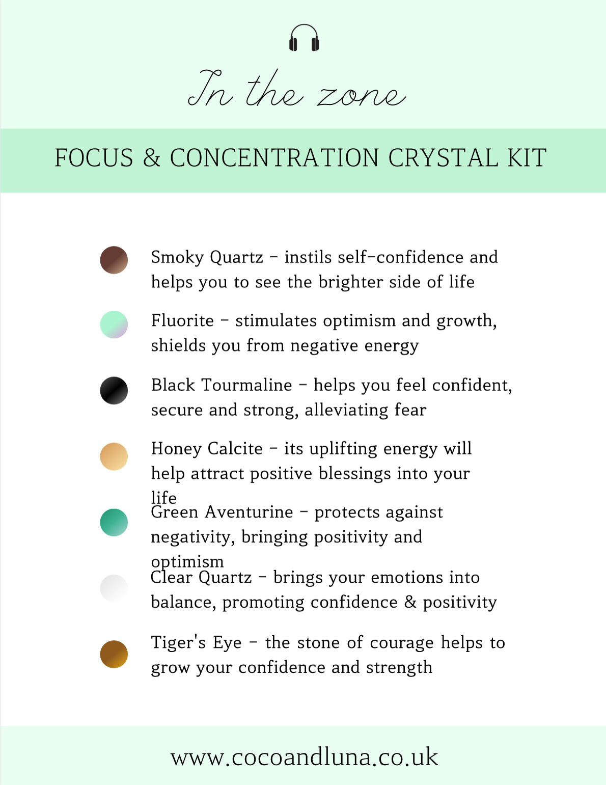 In the Zone - Focus & Concentration crystal kit