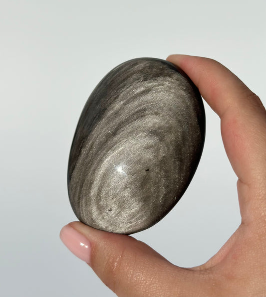 Silver Sheen Obsidian Palm