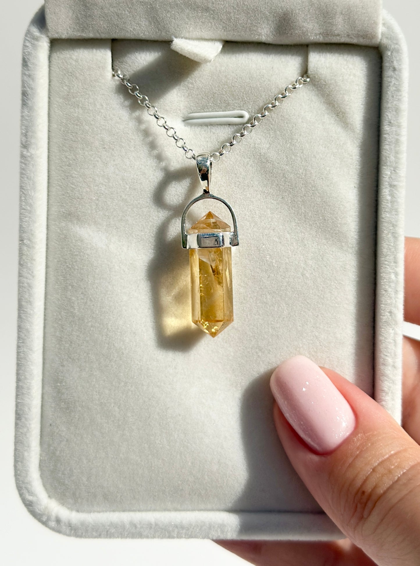 Citrine Pencil Pendant