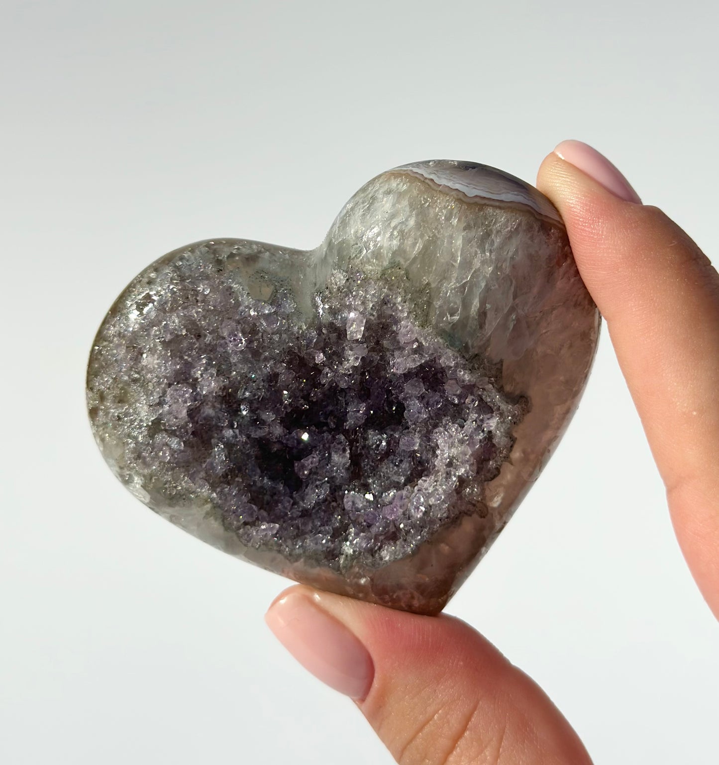 Rainbow Amethyst Heart