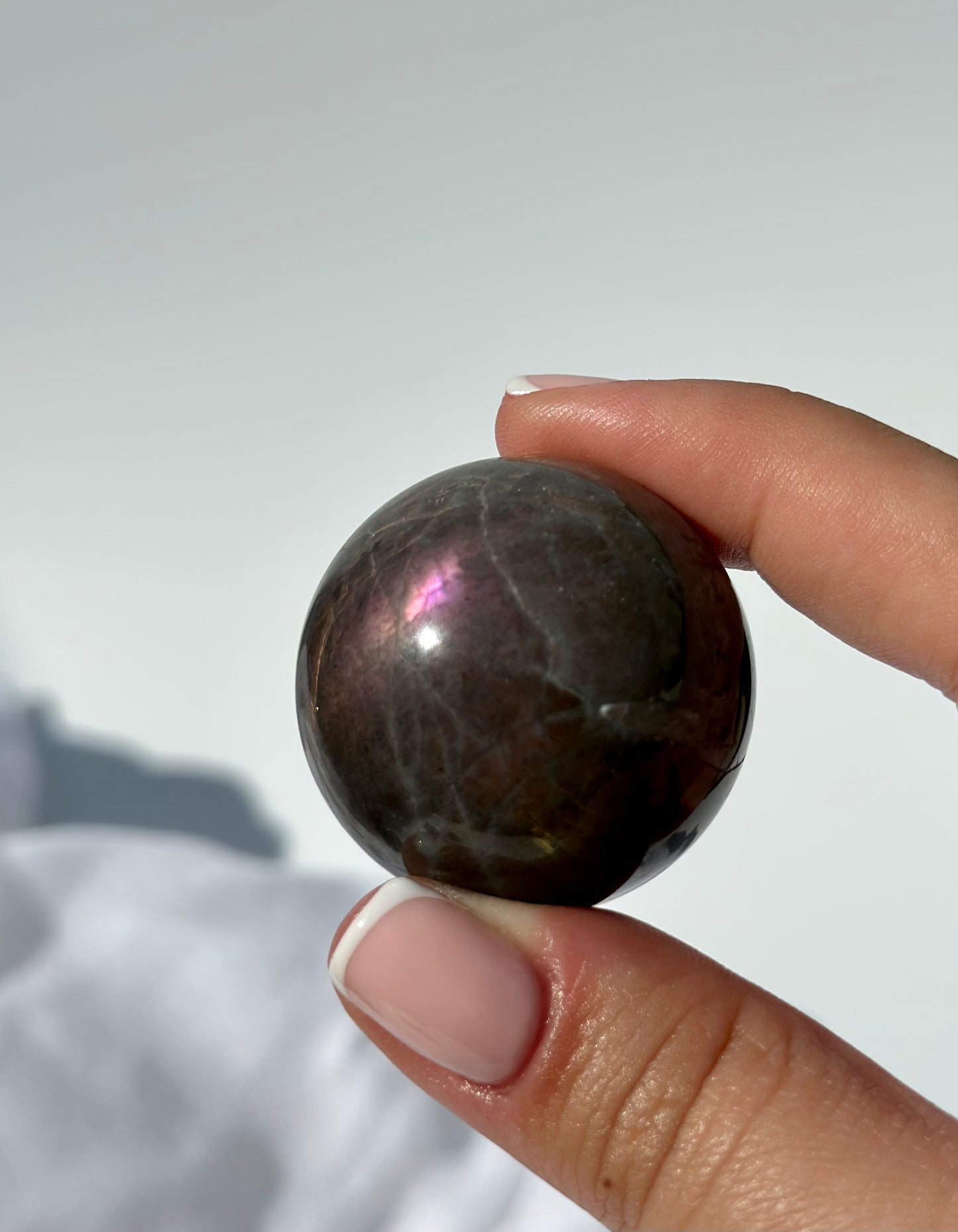 Pink Flash Labradorite Sphere