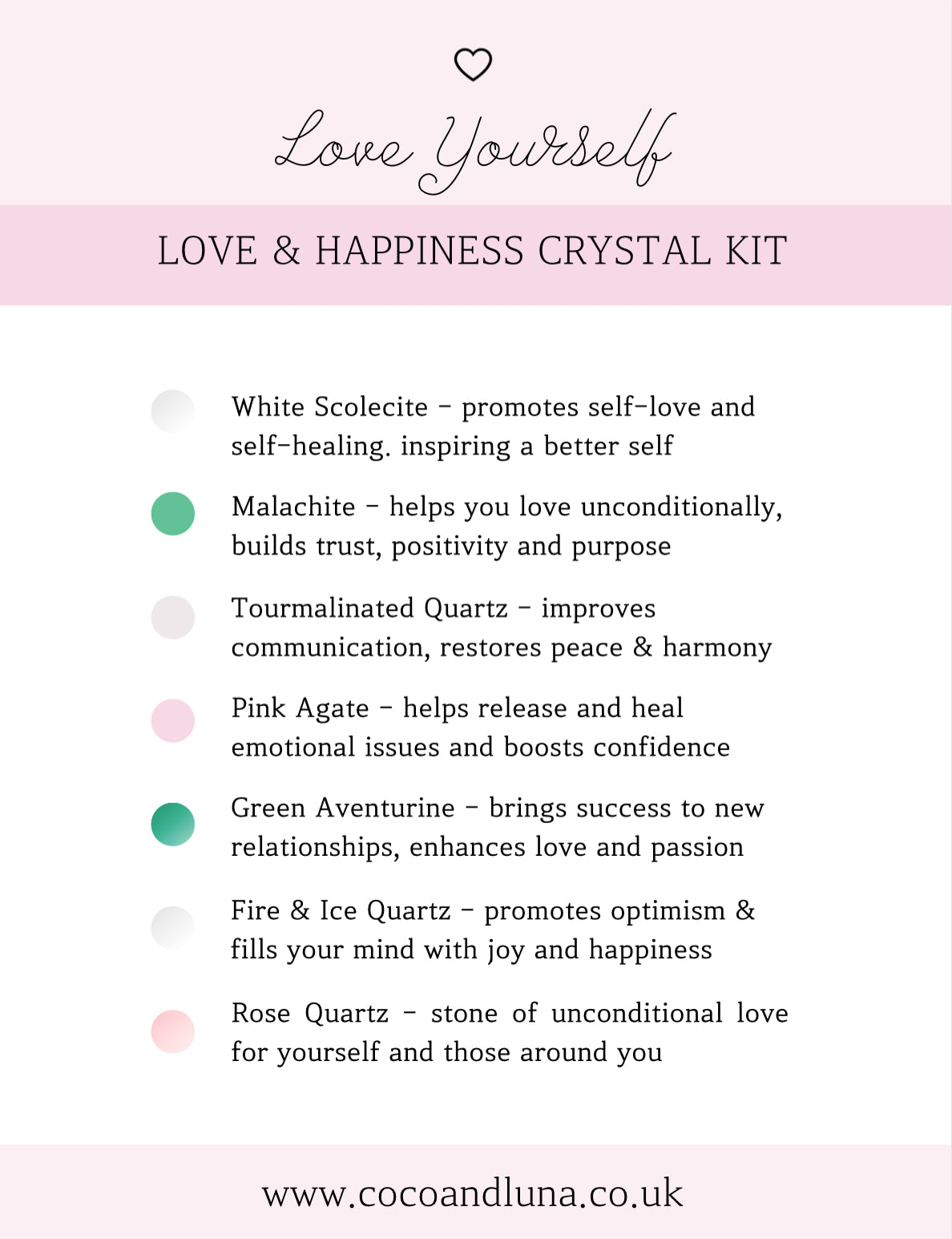 Love Yourself - Love & Happiness crystal kit