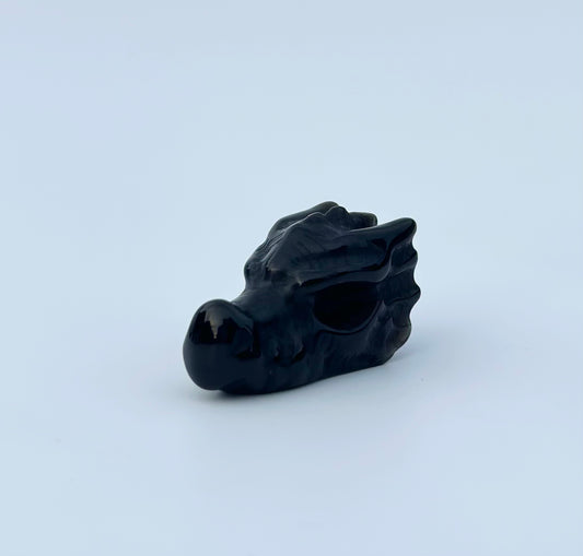 Black Obsidian Dragon Head