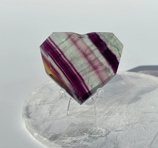 Candy Fluorite Faceted Heart