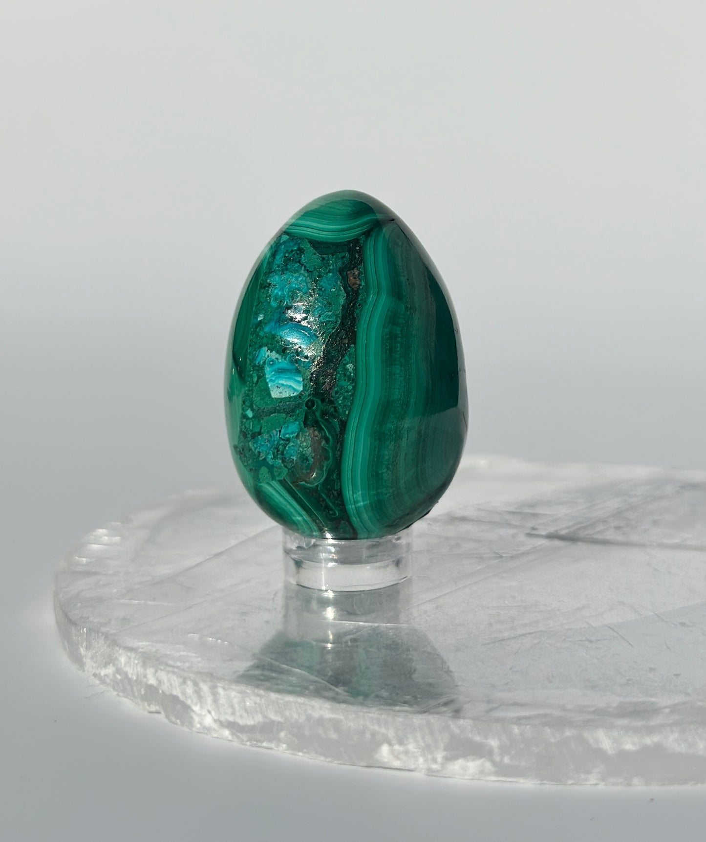 Malachite with Chrysocolla Egg