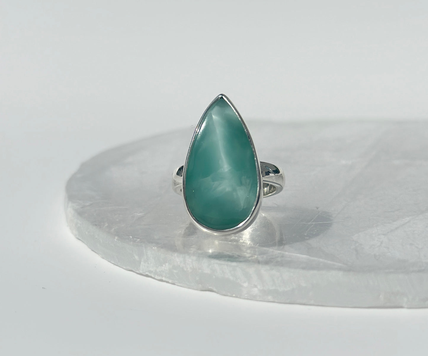 Chatoyant Hemimorphite Ring - Adjustable