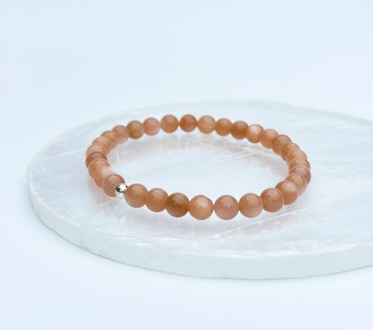 Peach Moonstone Bracelet