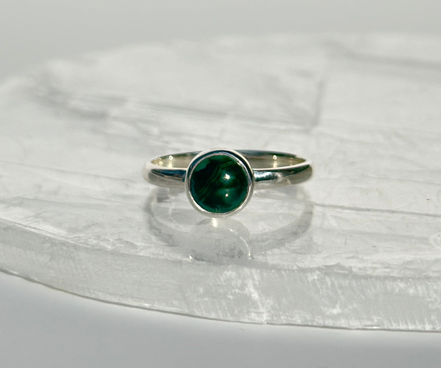 Round Malachite Ring - Various Sizes