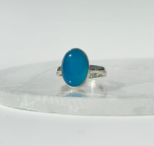 Blue Chalcedony Ring - Size O