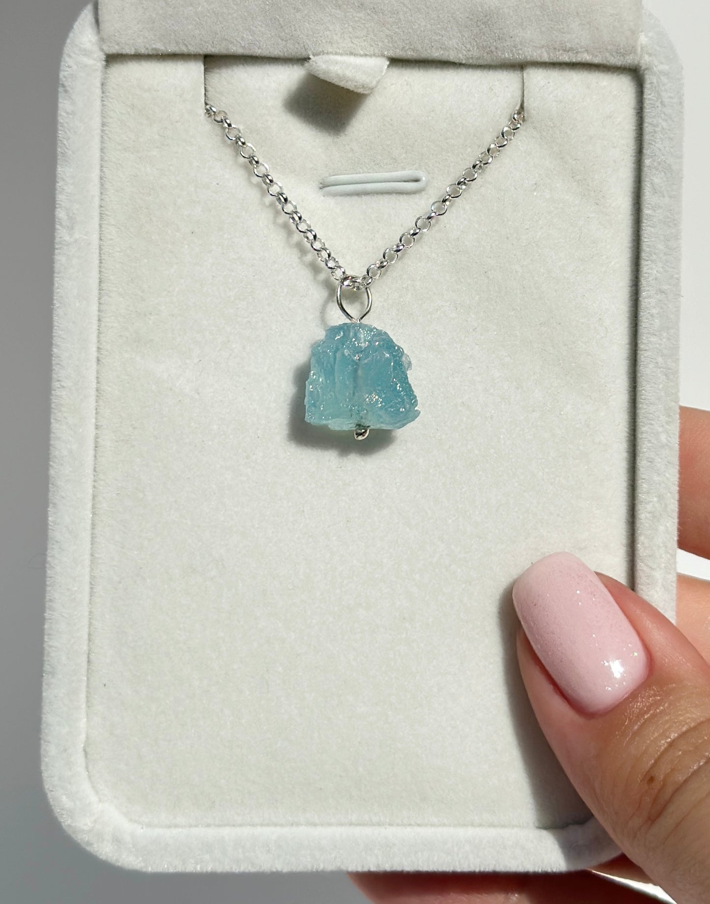 Raw Aquamarine Pendant