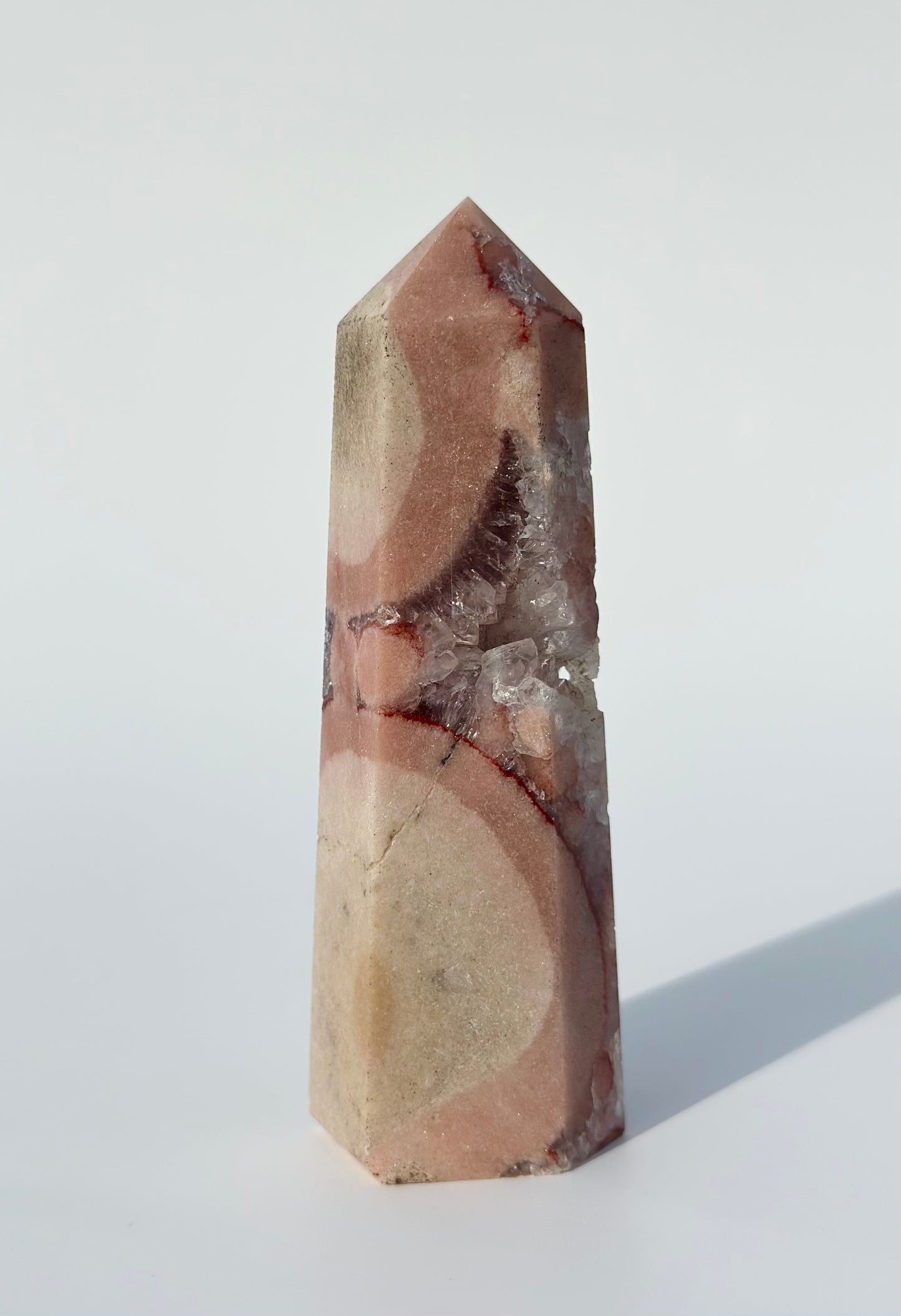 Pink Amethyst Flower Agate Point