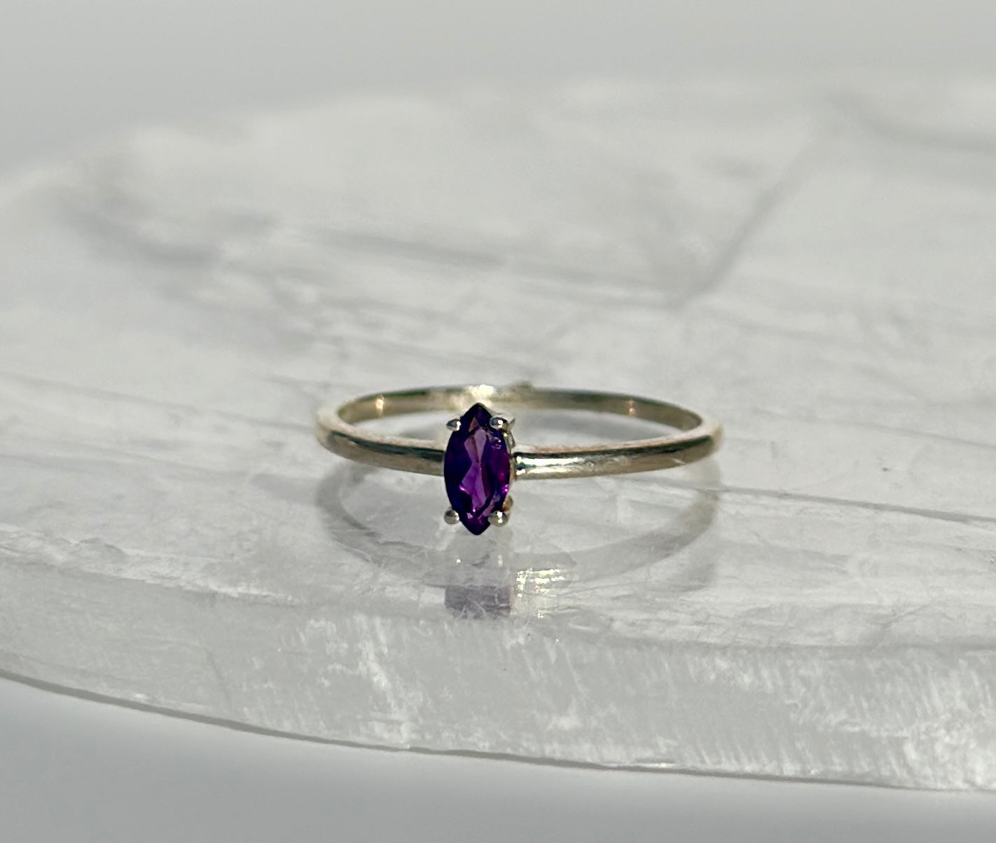 Mini Marquise Amethyst Ring - Various Sizes