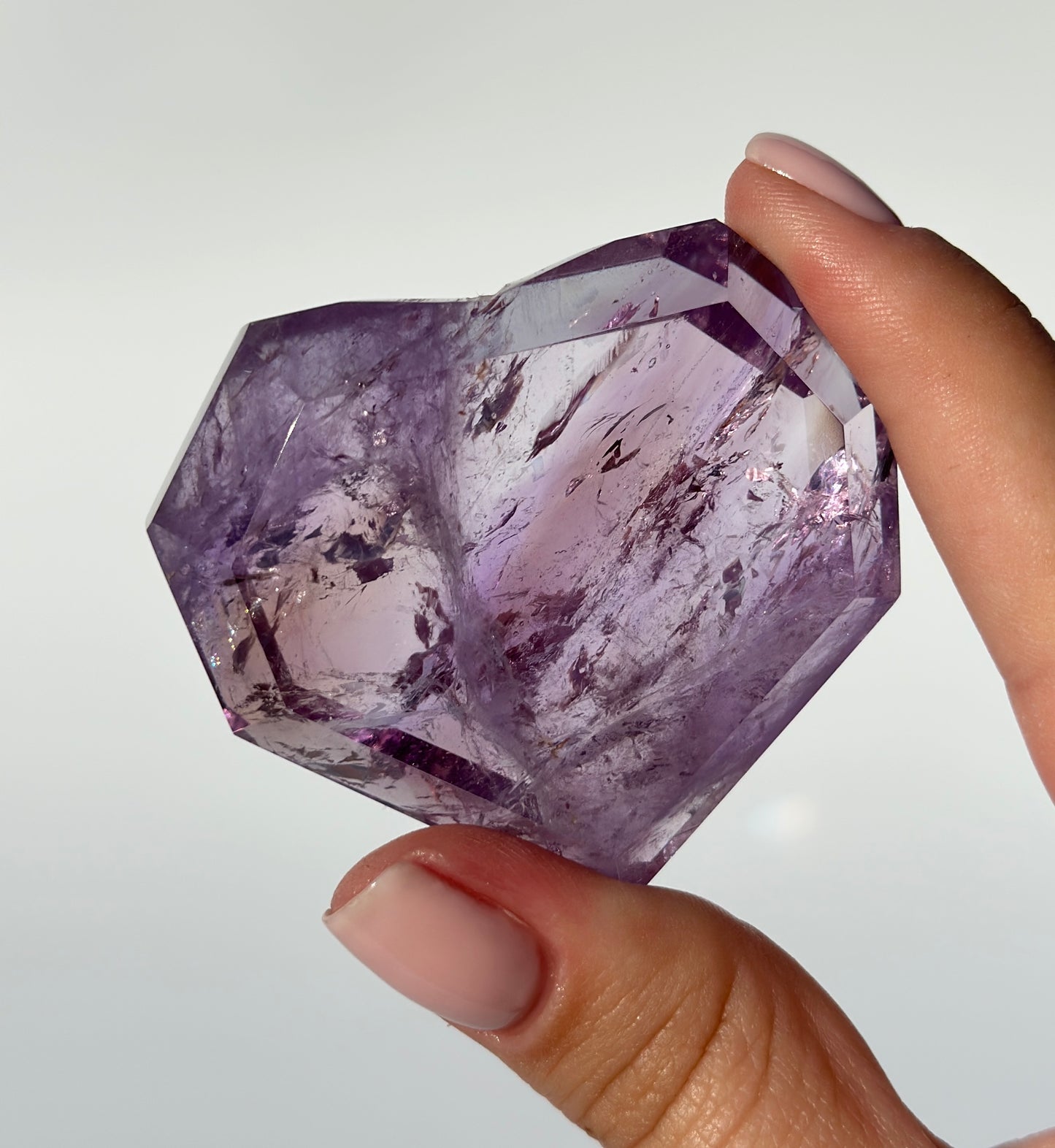 Faceted Ametrine Heart