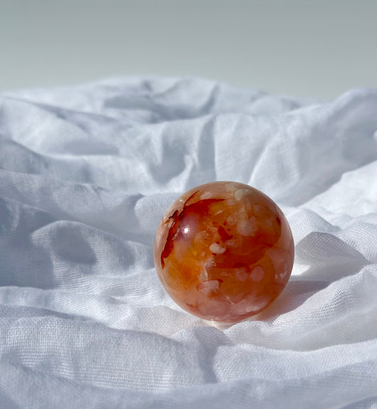 Carnelian Flower Agate Sphere