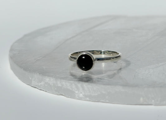 Black Onyx Round Ring - Various Sizes