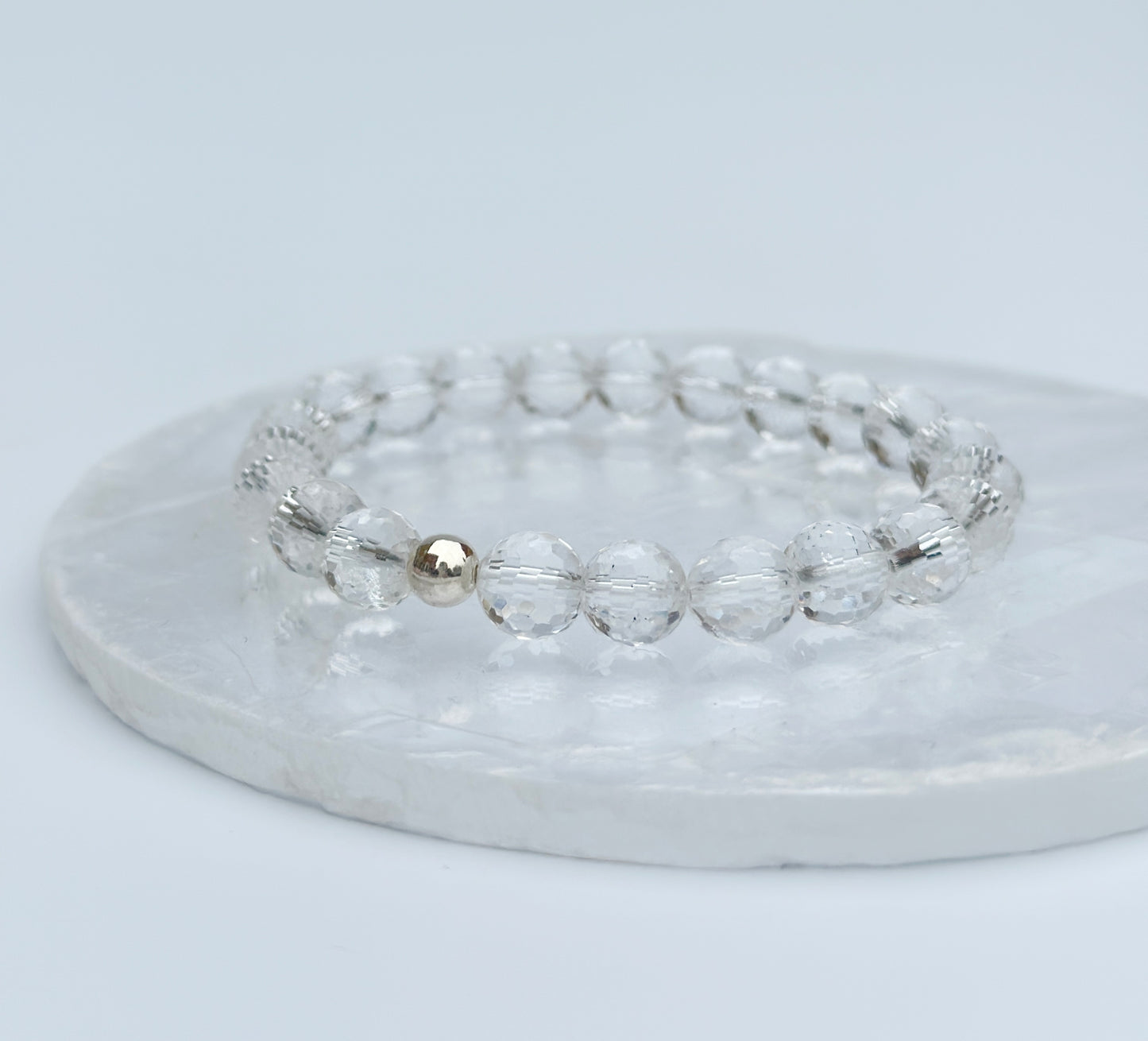 Faceted Clear Quartz Bracelet