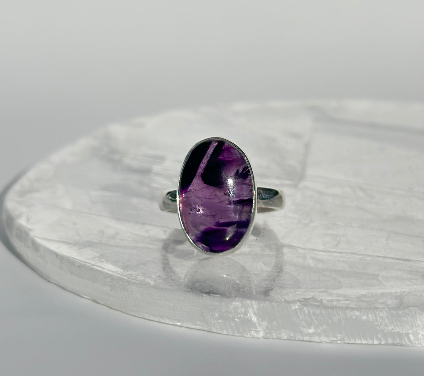 Trapiche Amethyst Ring - Size Q