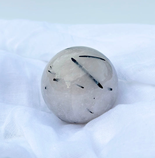 Tourmaline in Quartz Sphere