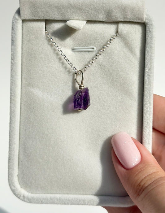 Raw Amethyst Pendant