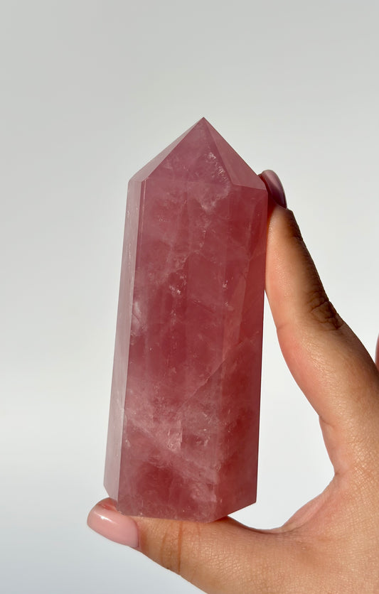 Gemmy Rose Quartz Point