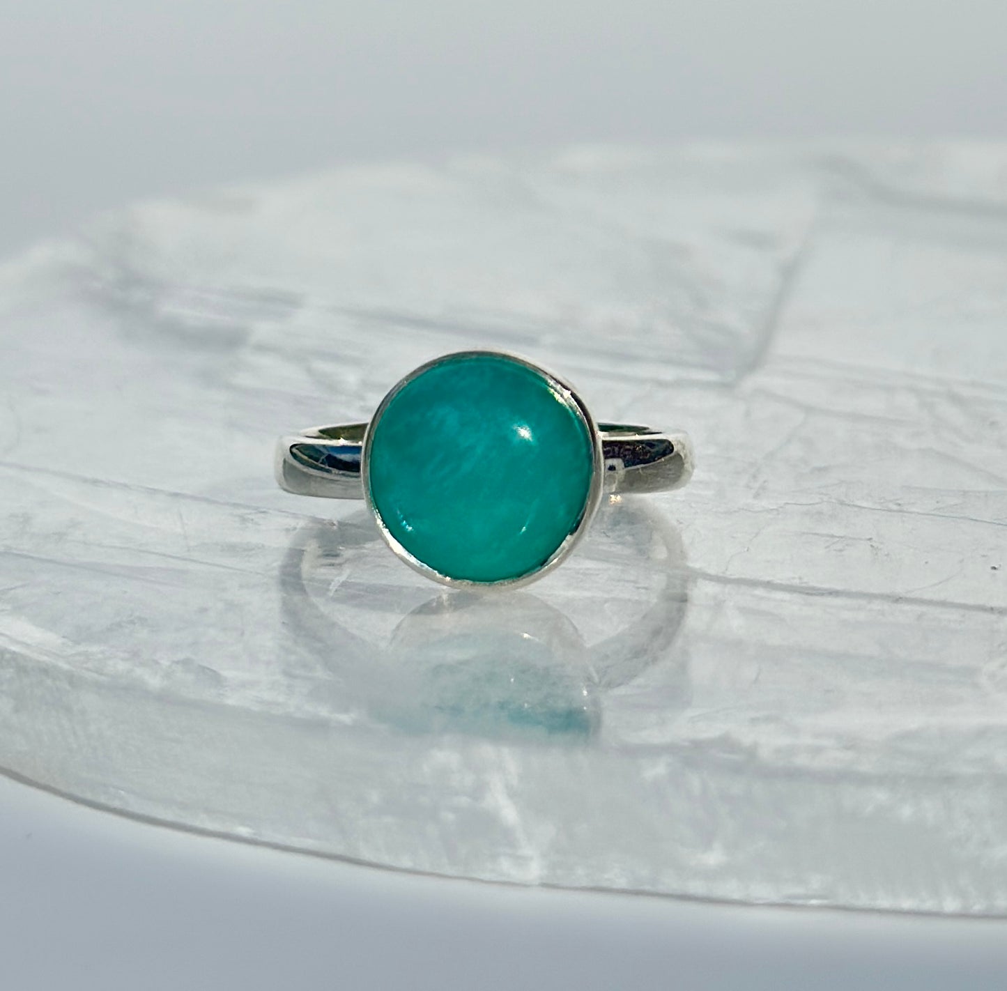 Flashy Amazonite Ring - Size O