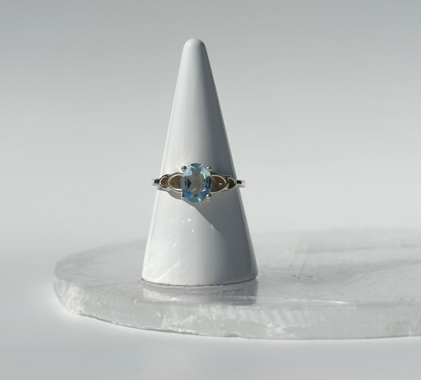 Swiss Blue Topaz Ring - Size O