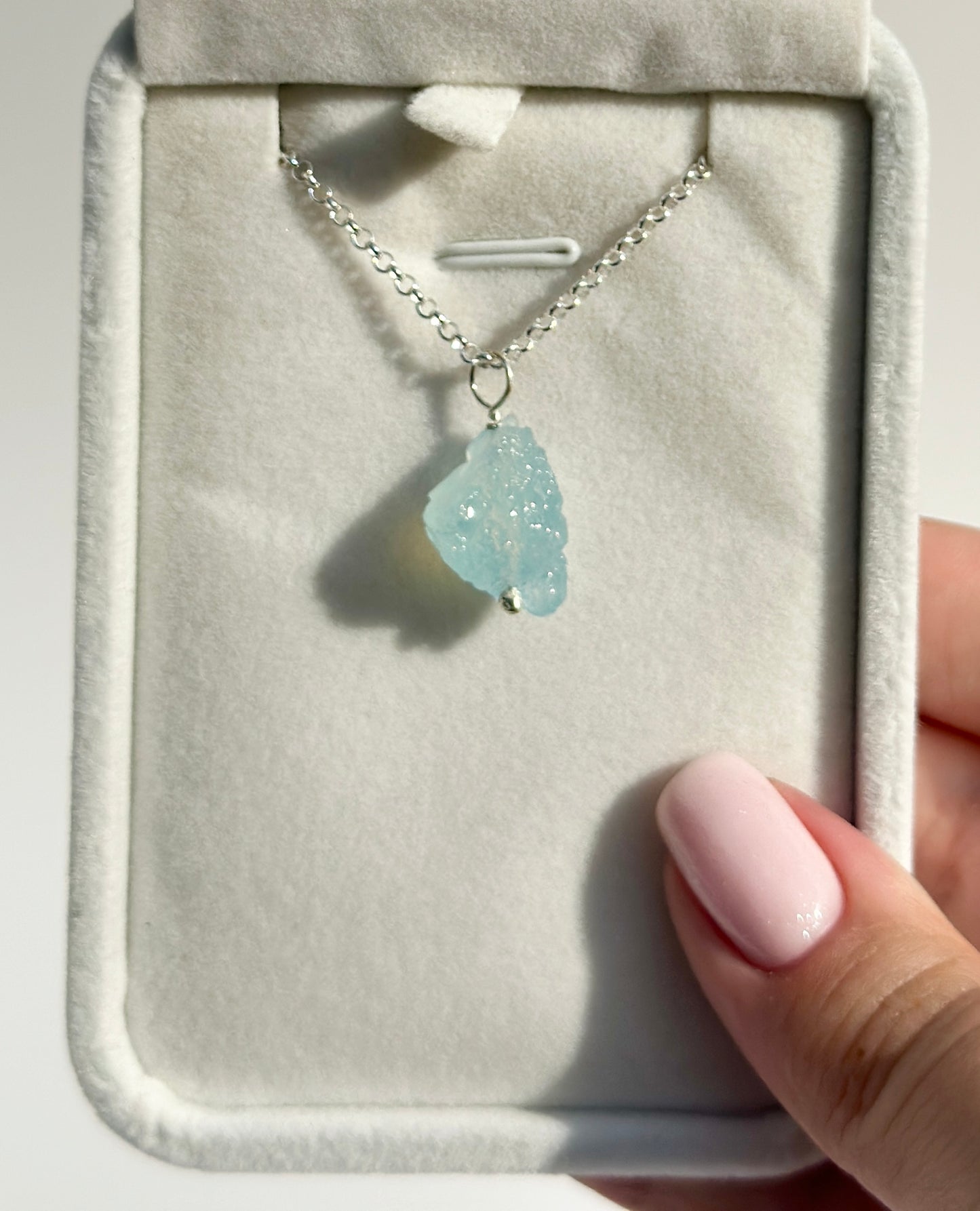 Raw Aquamarine Pendant