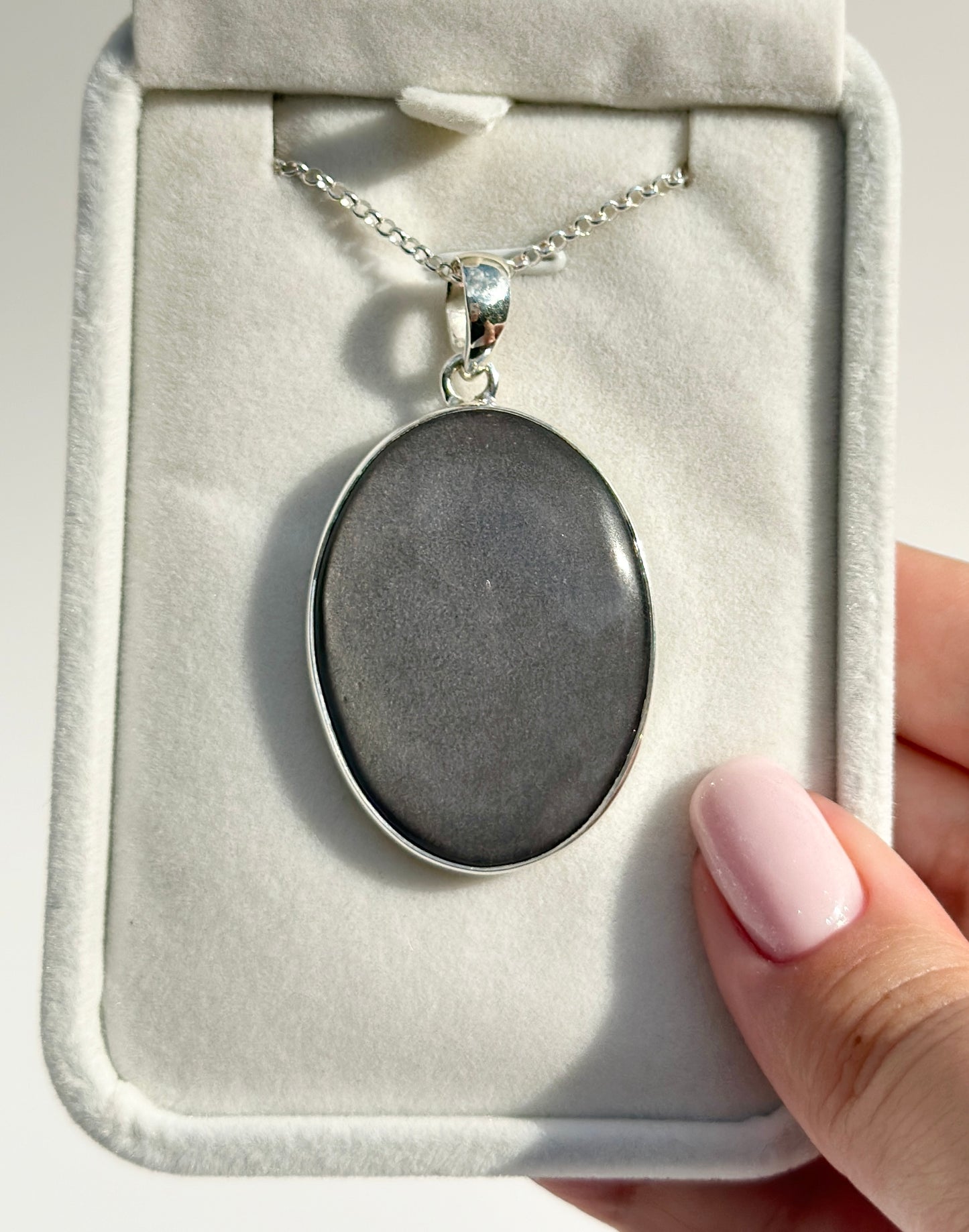 Silver Sheen Obsidian Pendant