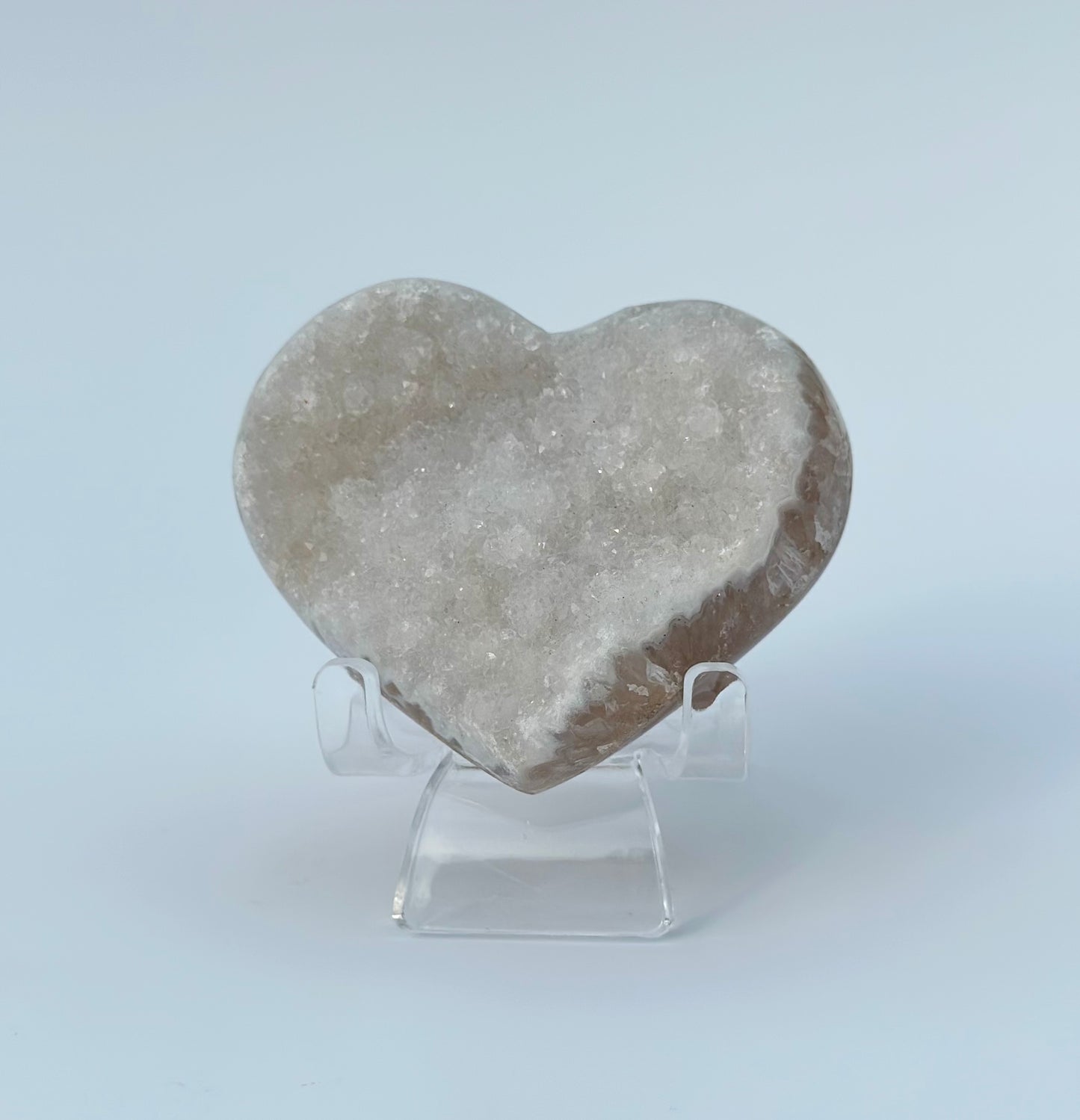 Snowy Druzy Agate Heart