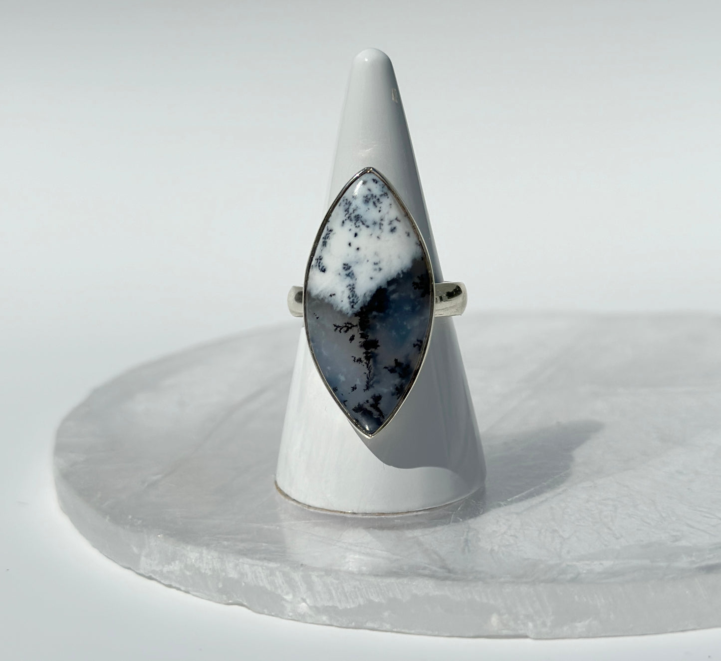 Dendritic Opal Marquise Ring - Adjustable