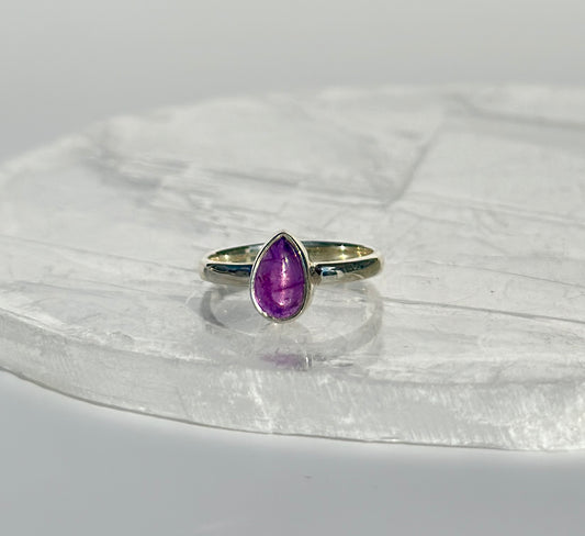 Pear Amethyst Ring - Various Sizes