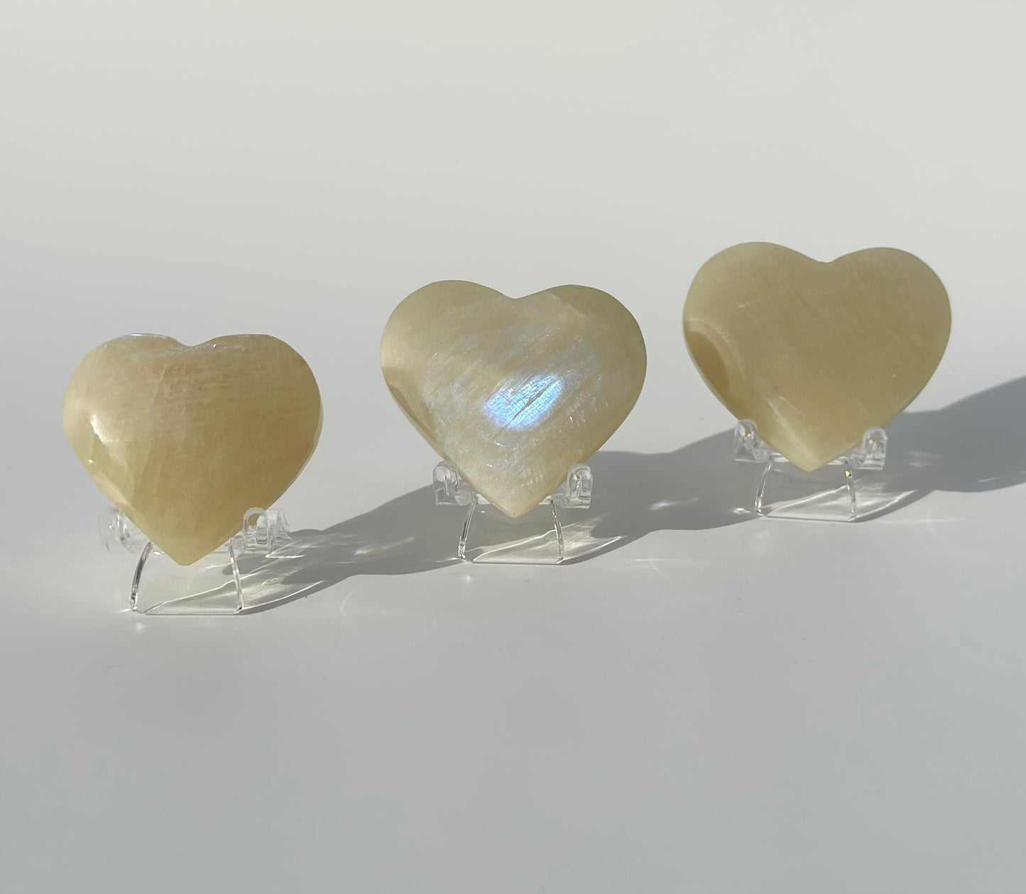 White Moonstone Heart