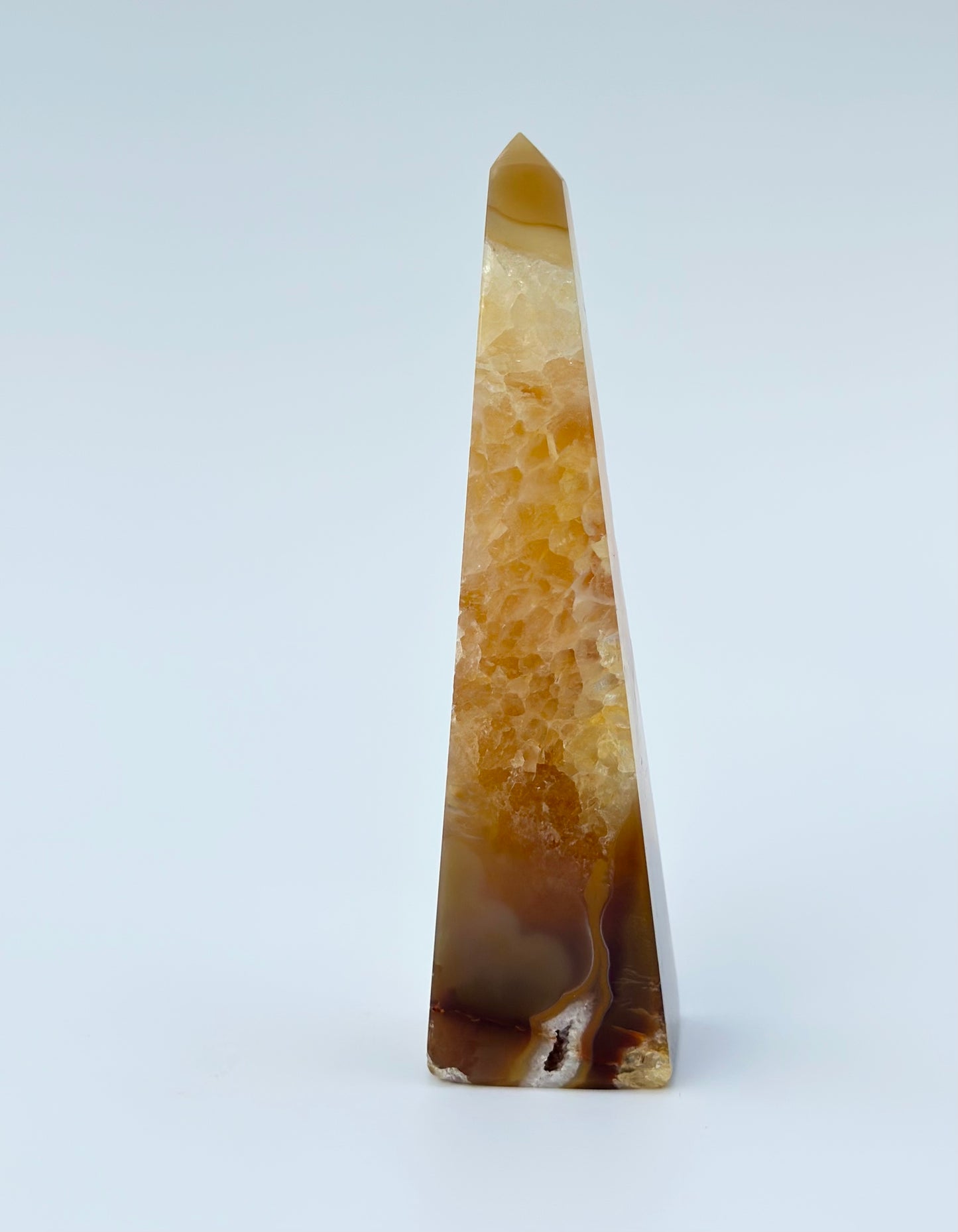 Golden Druzy Agate Obelisk