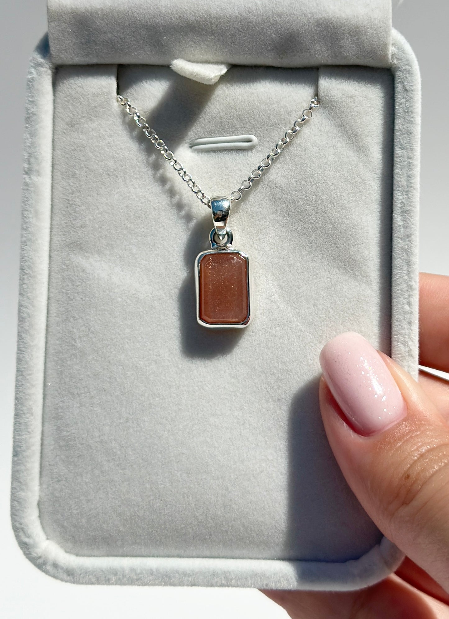 Peach Sunstone Moonstone Pendant