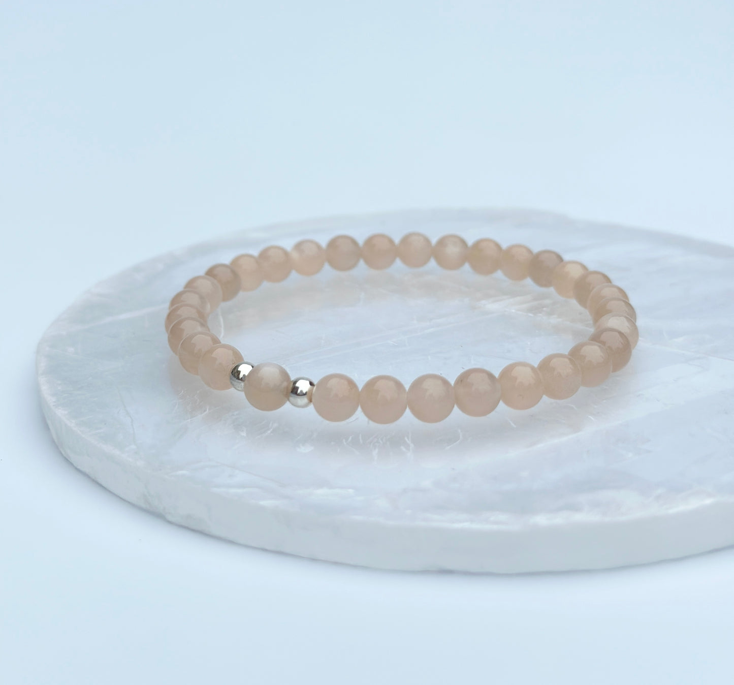 Light Peach Moonstone Bracelet