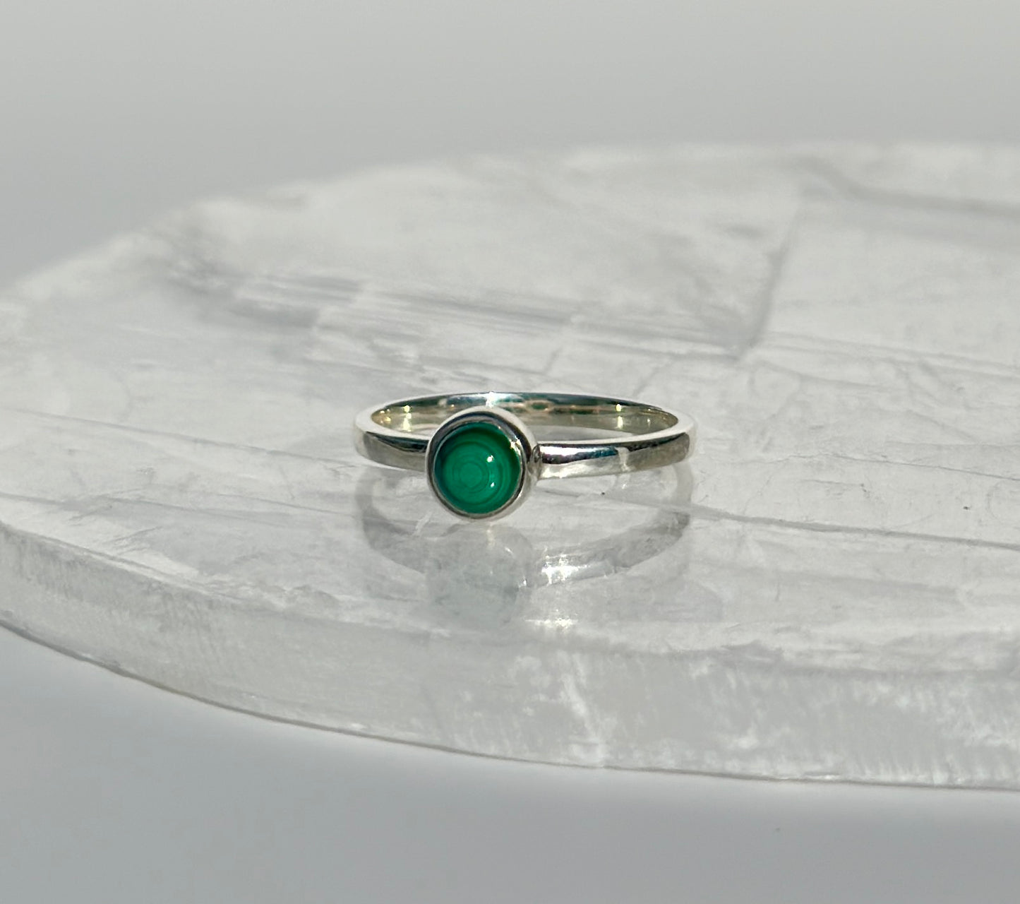 Round Malachite Ring - Various Sizes