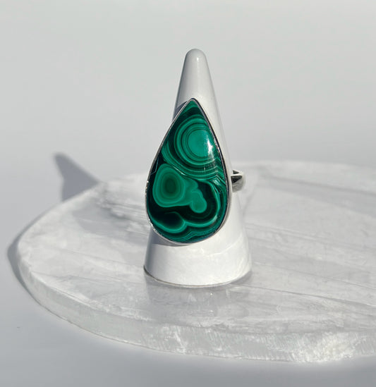 Botryoidal Malachite Ring - Adjustable