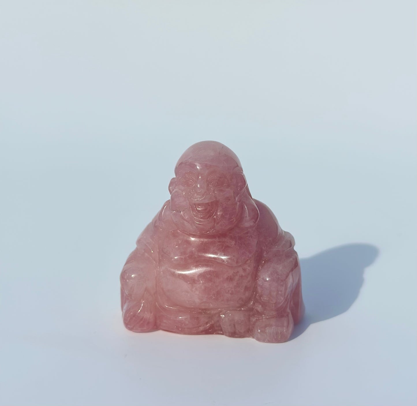 Rose Quartz Laughing Buddha