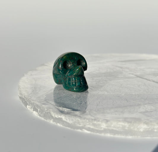 Moss Agate Mini Skull