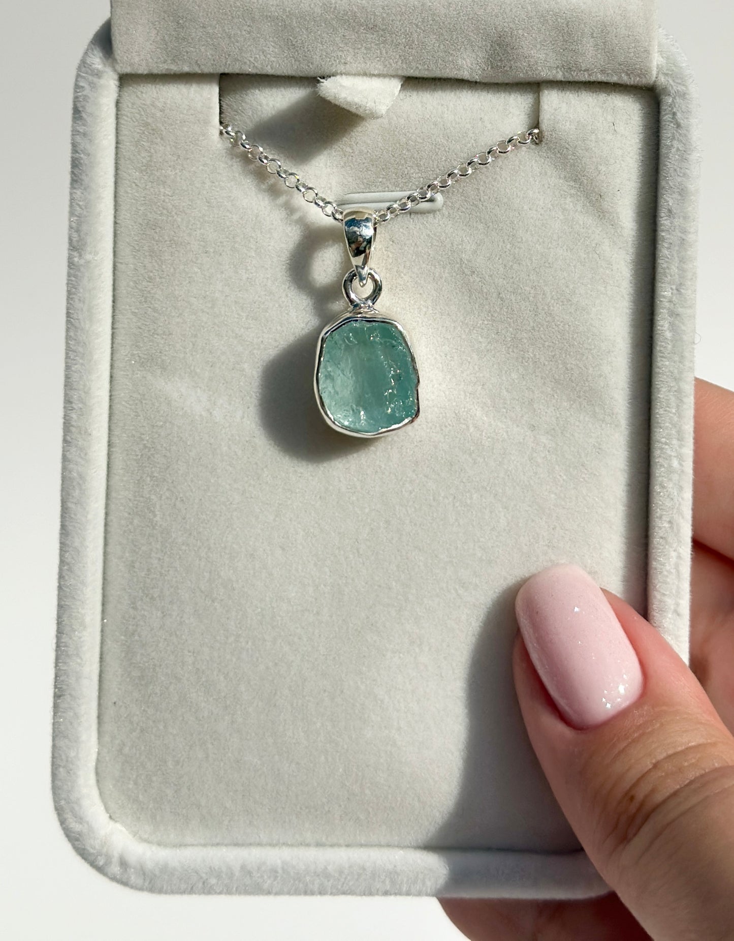 Raw Aquamarine Pendant