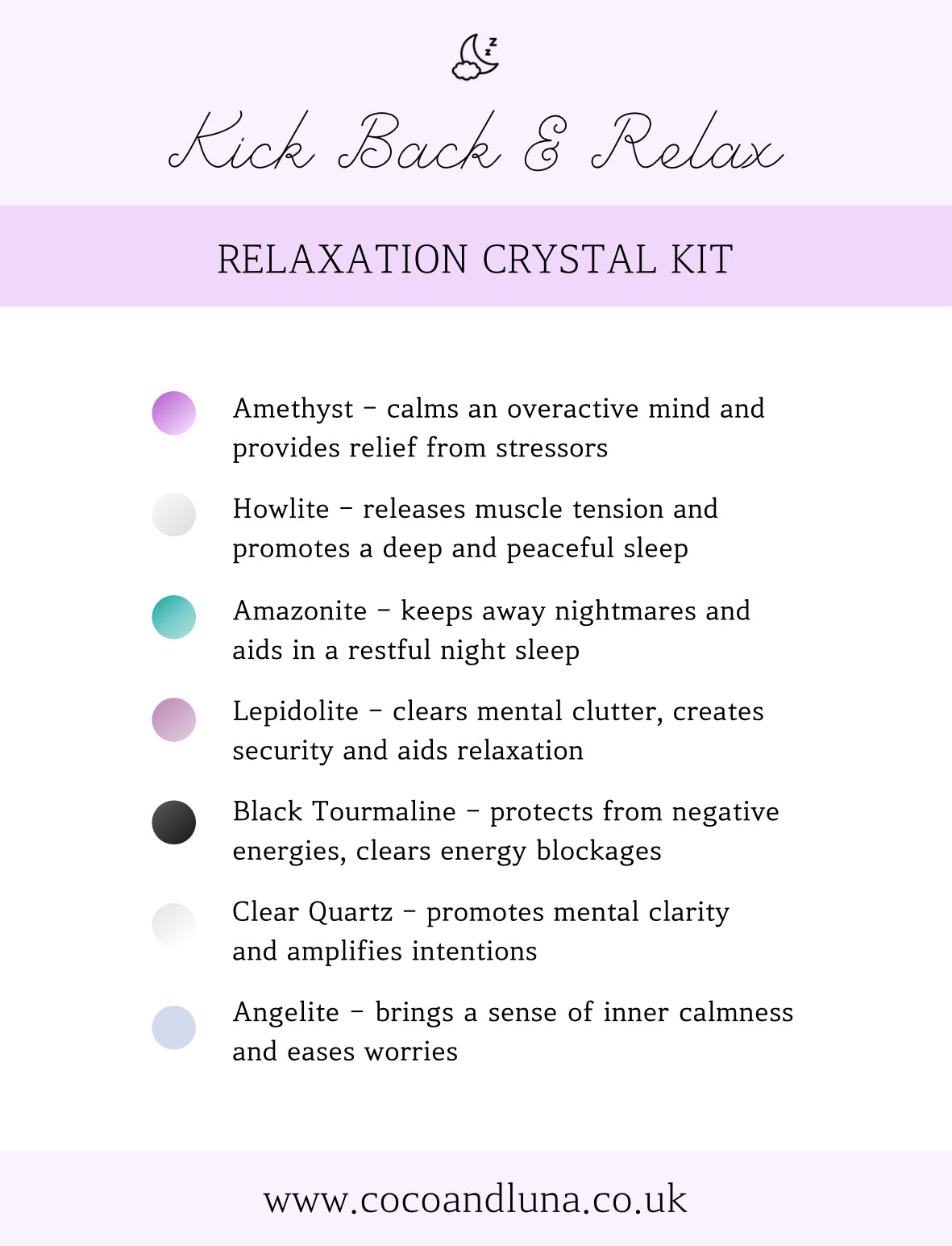 Kick Back & Relax - Relaxation crystal kit