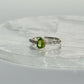 Peridot & White Topaz Ring - Size Q