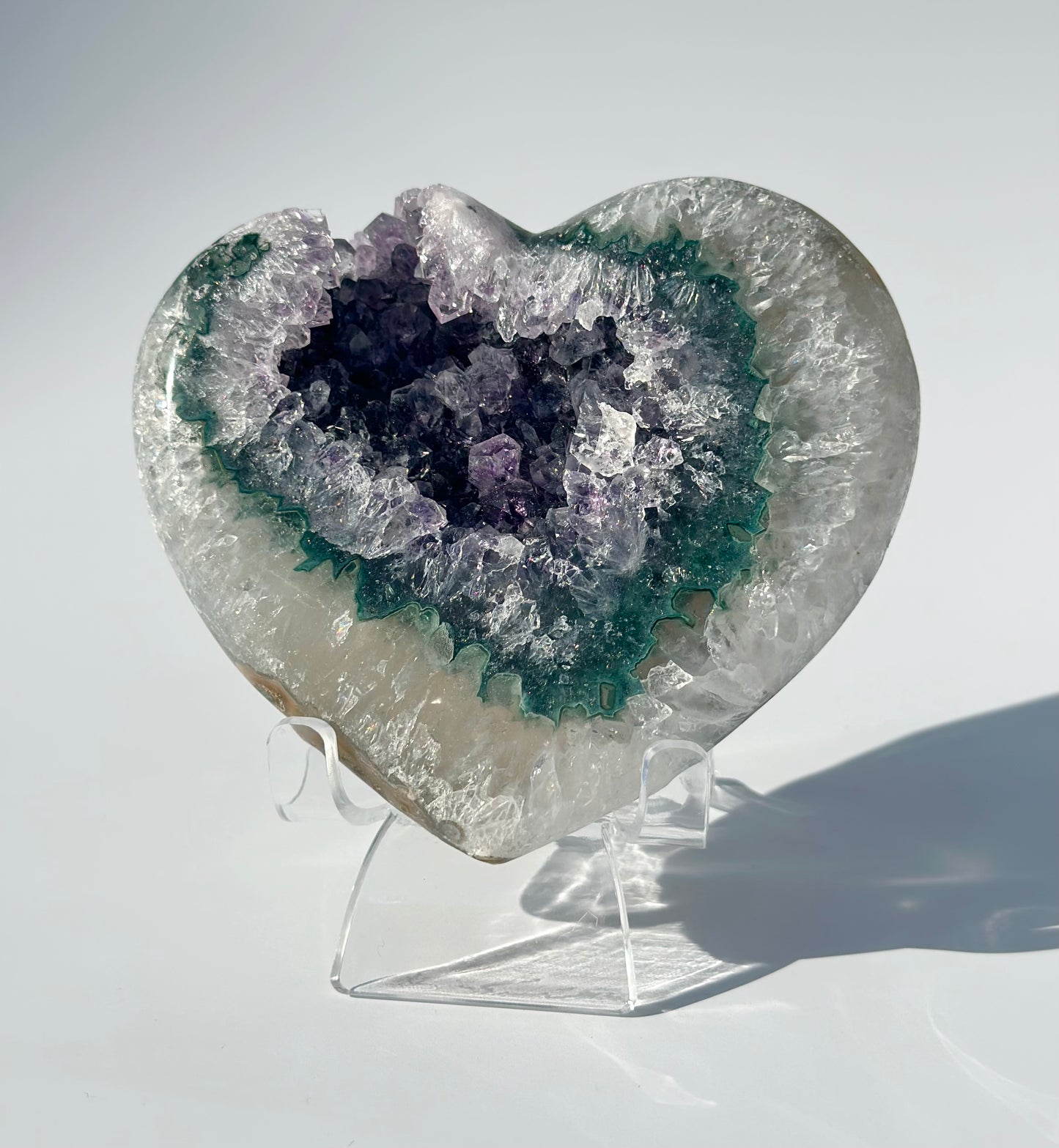 Green Rainbow Amethyst Heart