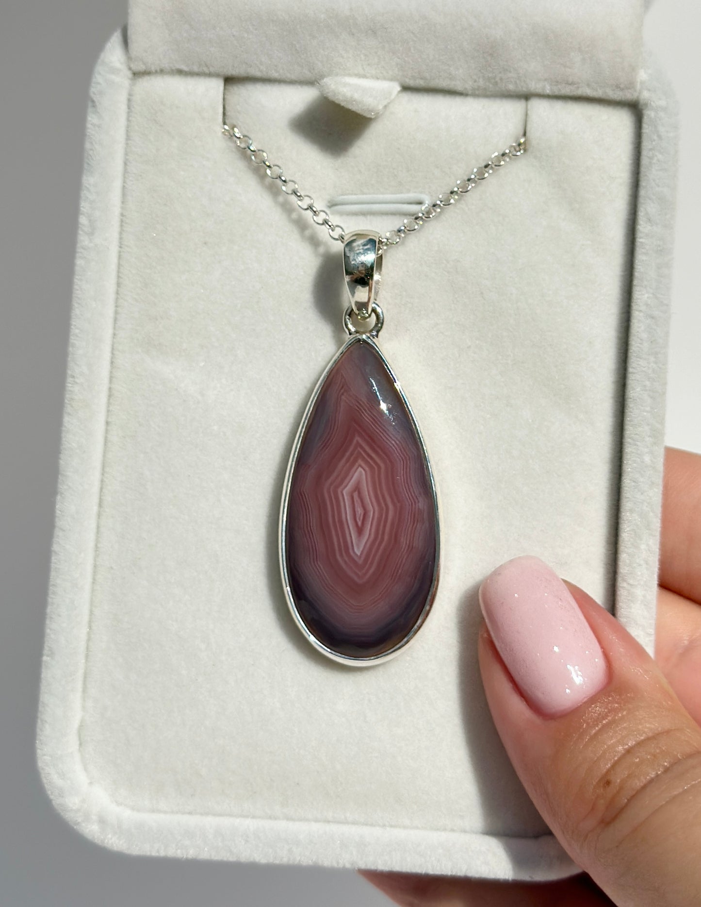 Pink Botswana Agate Pendant