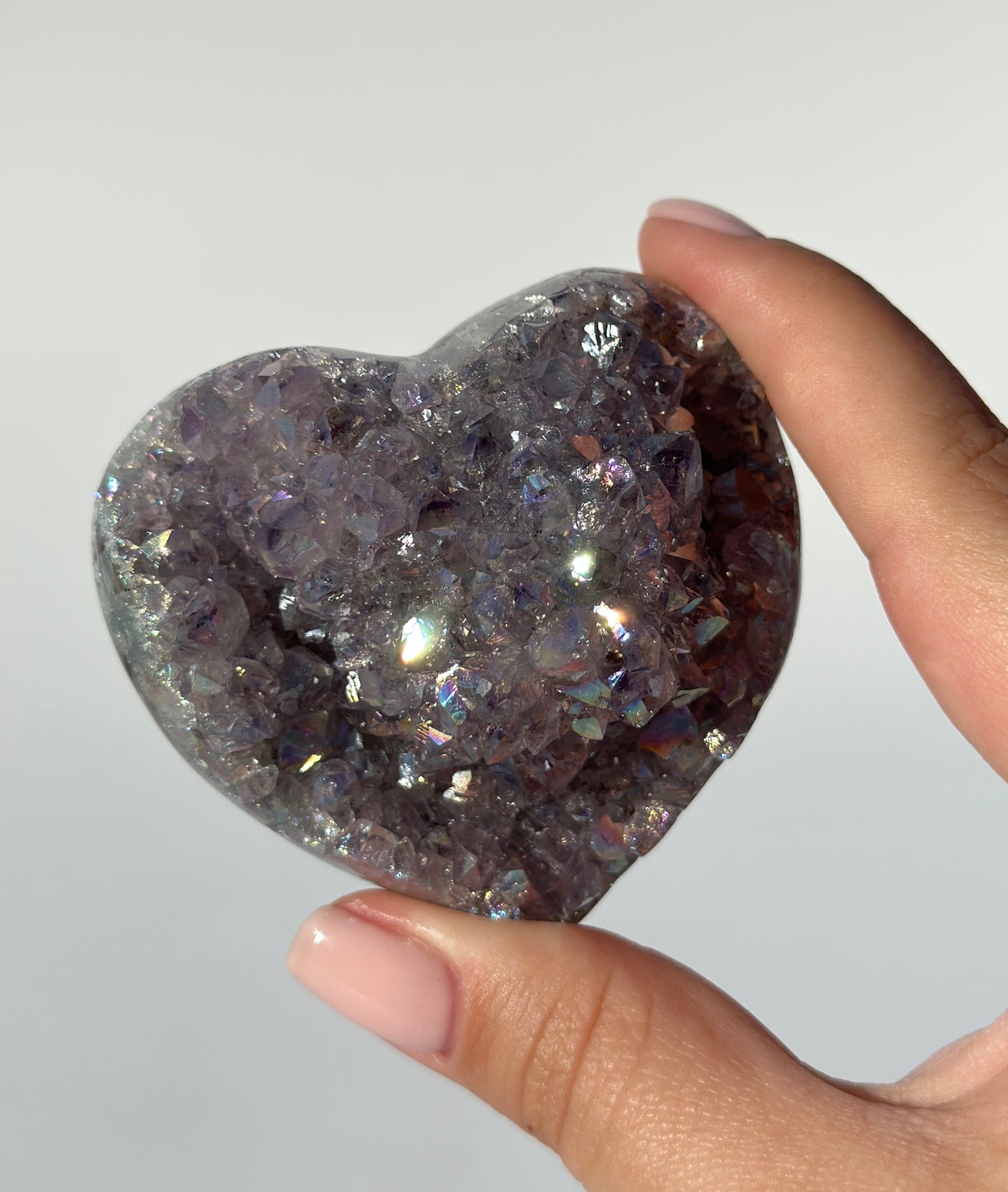 Druzy Aura Amethyst Heart