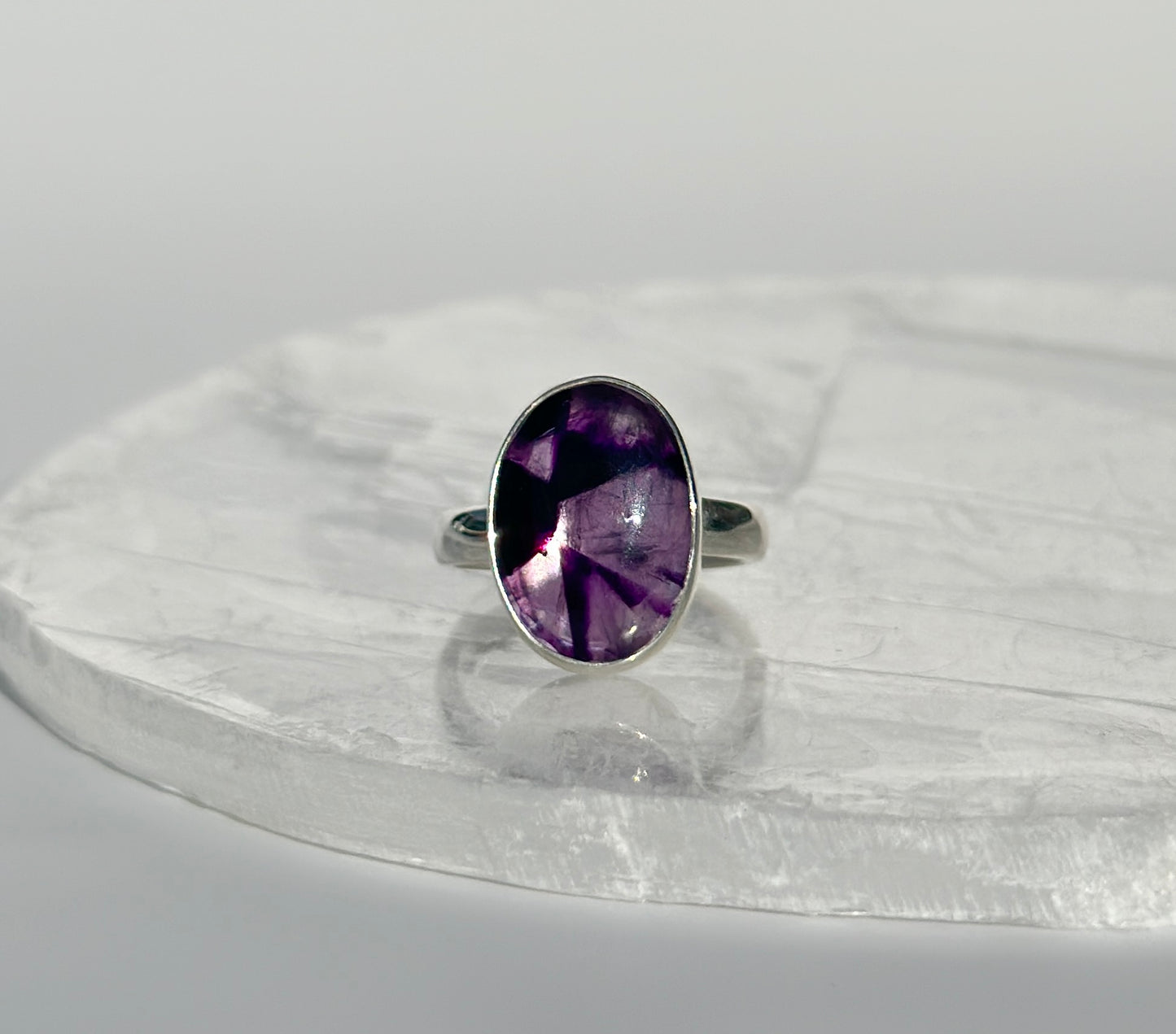 Trapiche Amethyst Ring - Size O