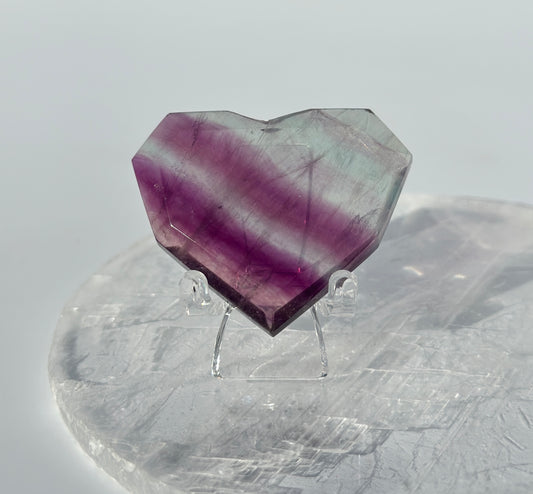 Candy Fluorite Faceted Heart