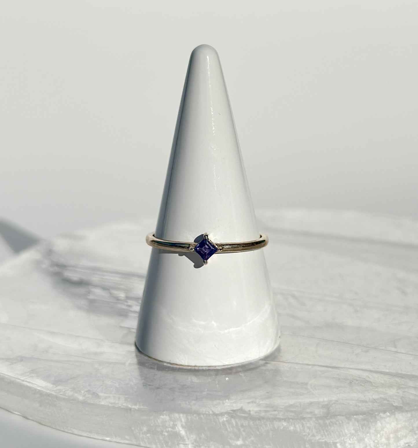 Iolite Mini Square Ring - Size Q