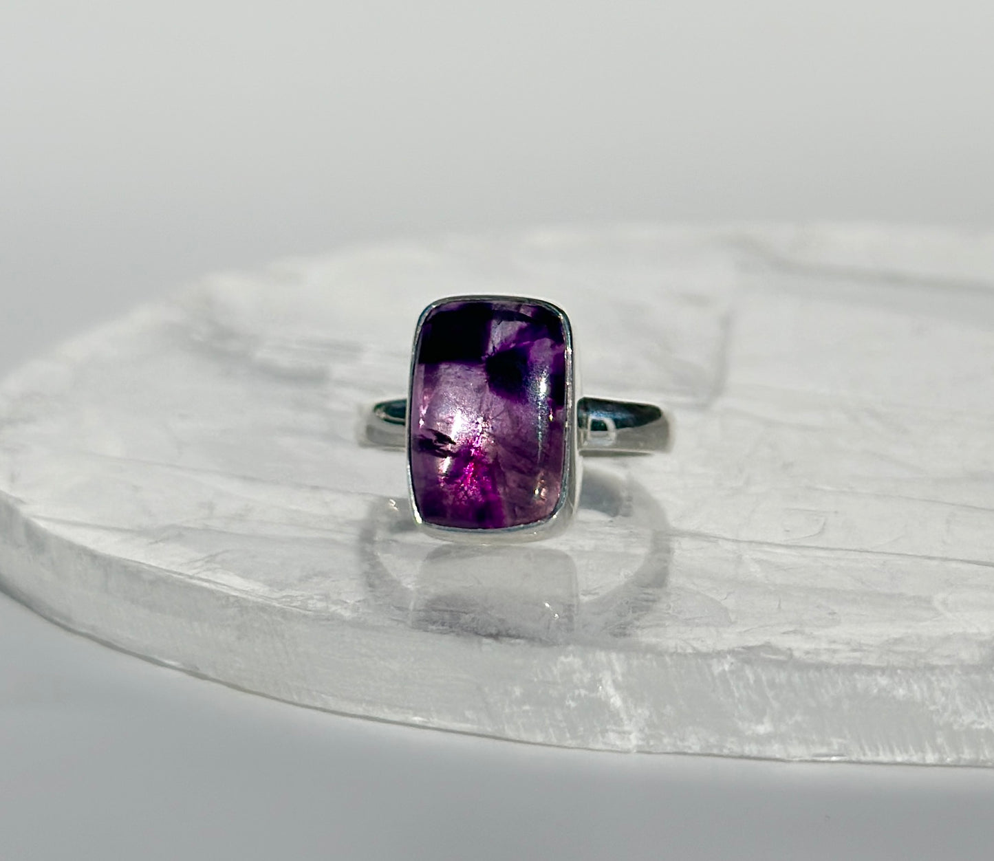 Trapiche Amethyst Ring - Size Q