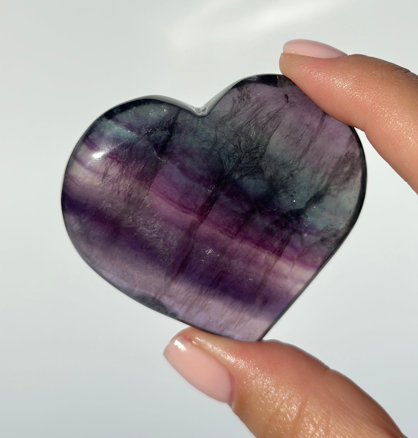 Rainbow Fluorite Heart